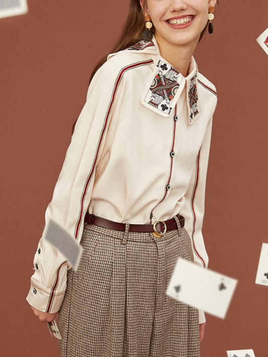 Trump Motif Piping Shirt X842