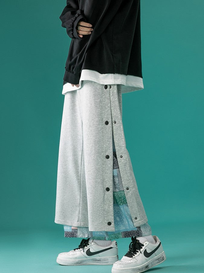 Faux two-piece pants X853
