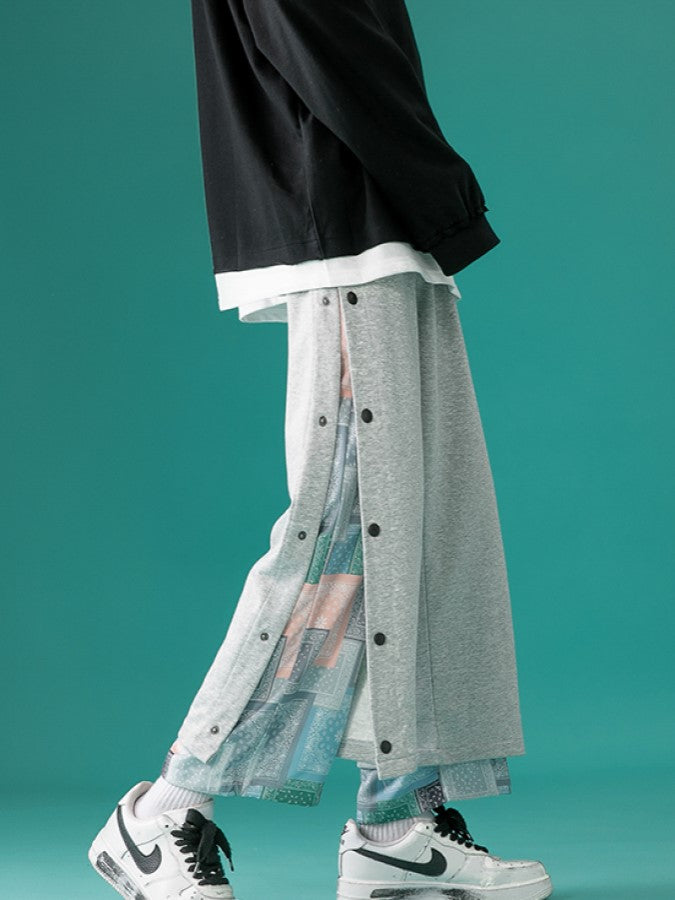 Faux two-piece pants X853