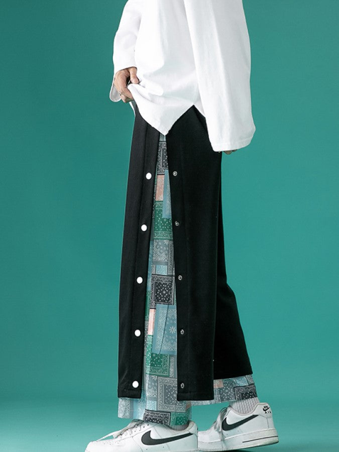Faux two-piece pants X853