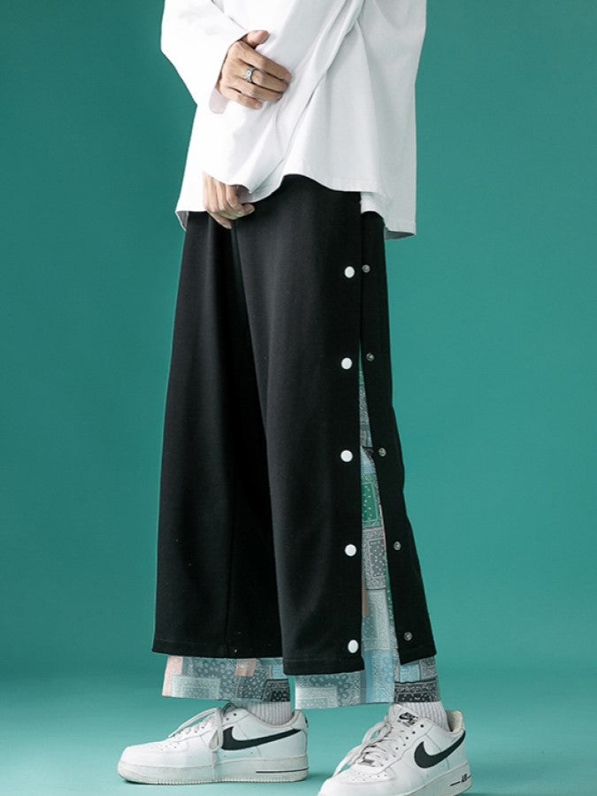 Faux two-piece pants X853