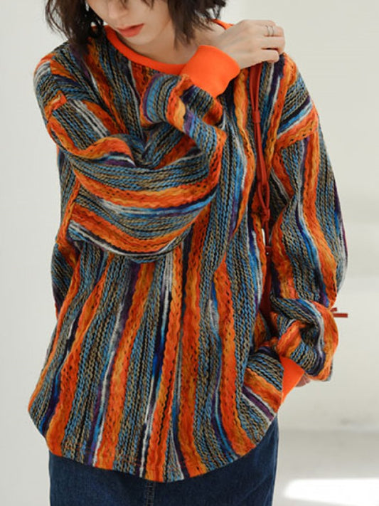 Stripe Round Neck Pullover X890