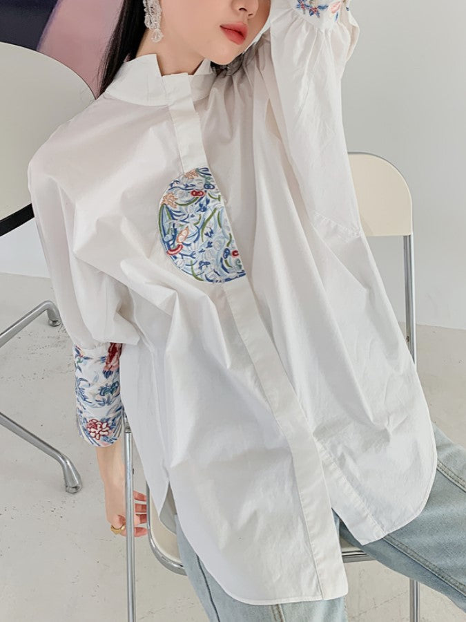 Stitched sleeve shirt X893