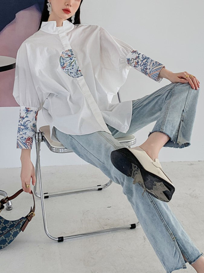 Stitched sleeve shirt X893