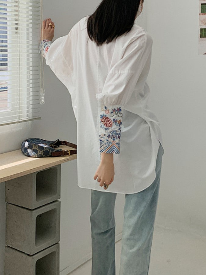 Stitched sleeve shirt X893