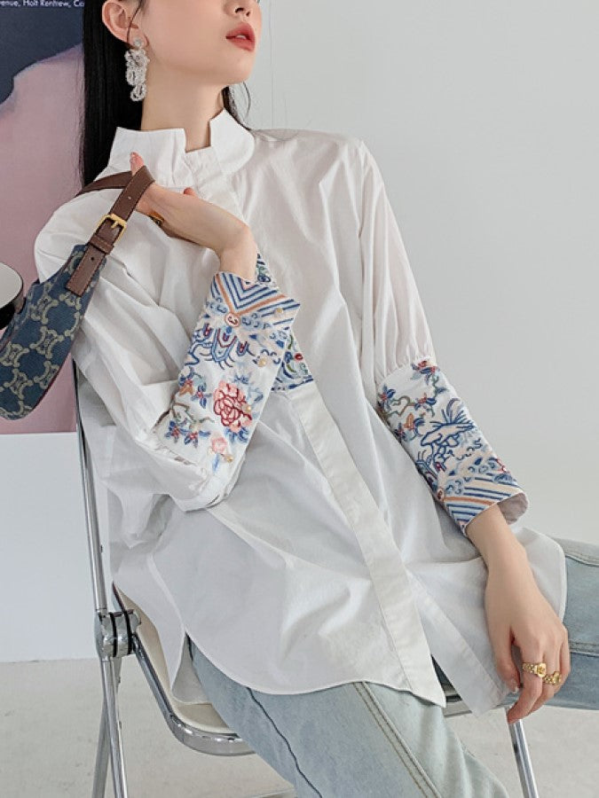 Stitched sleeve shirt X893