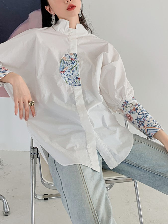 Stitched sleeve shirt X893