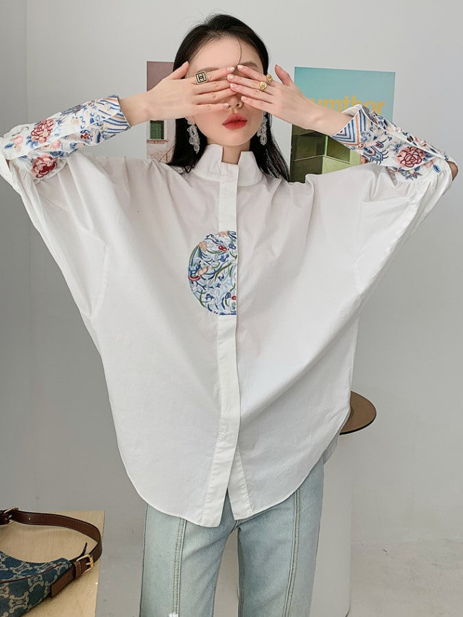 Stitched sleeve shirt X893