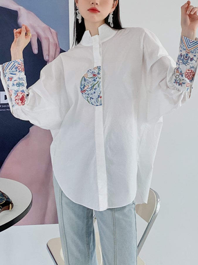 Stitched sleeve shirt X893