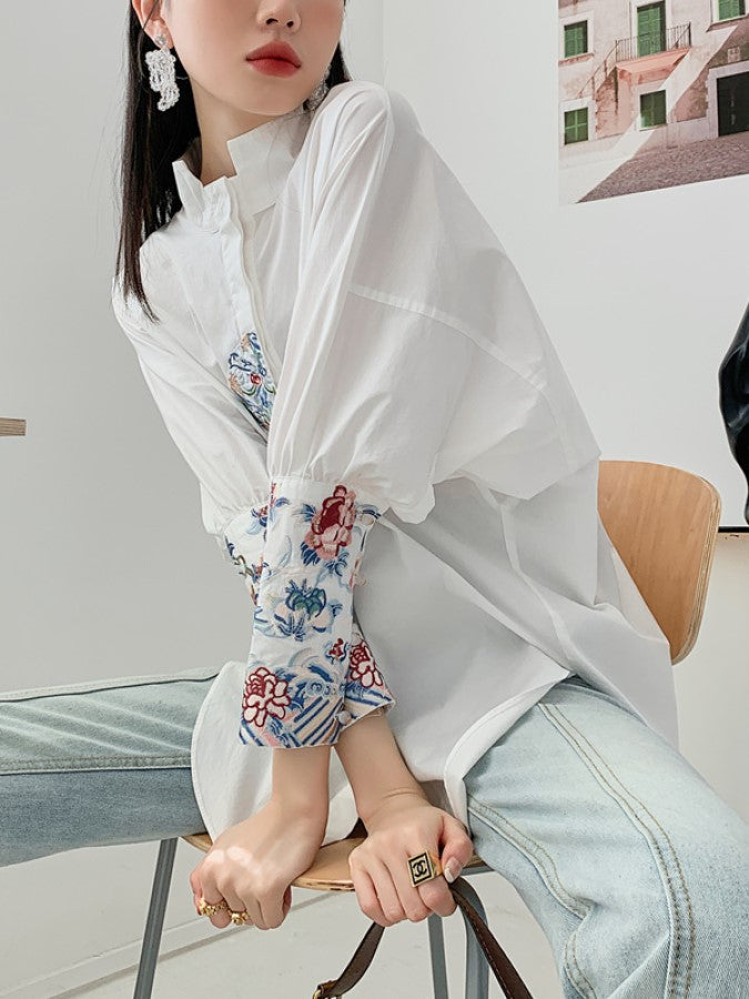 Stitched sleeve shirt X893