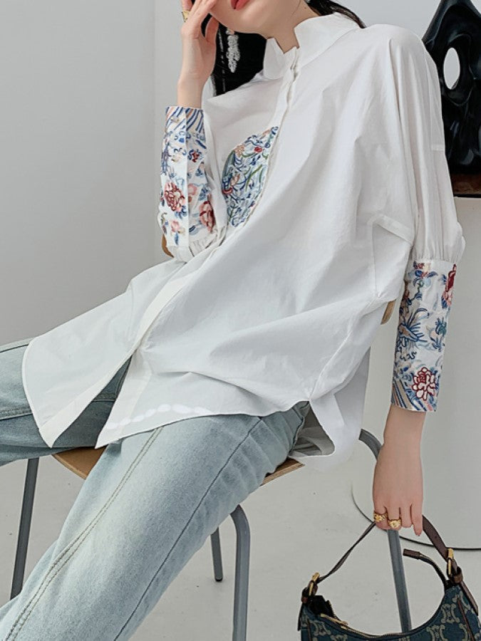 Stitched sleeve shirt X893
