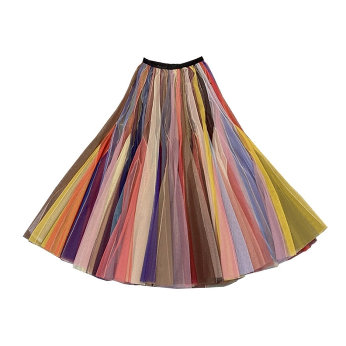 Multicolor mesh skirt X243