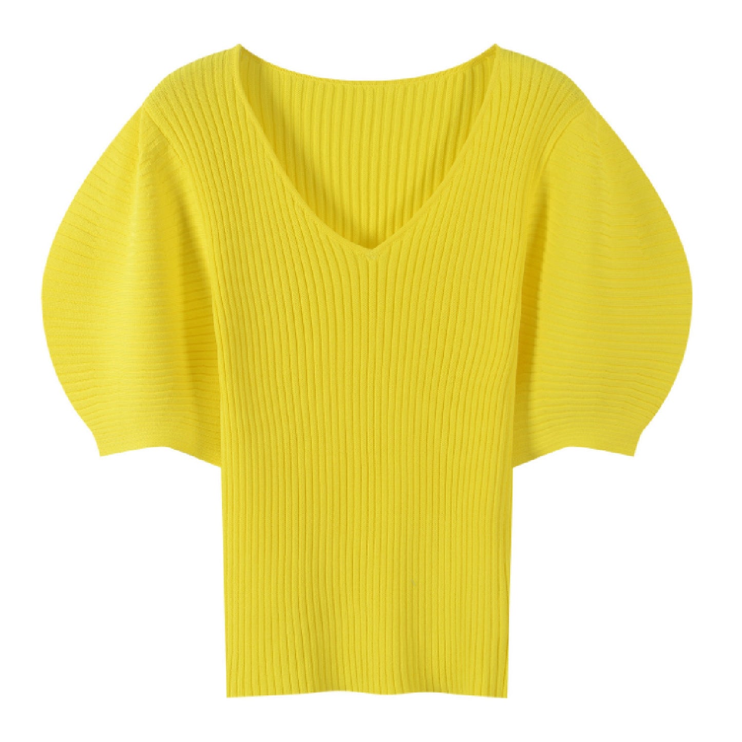 Western Puff Sleeve V Neck Knit X269