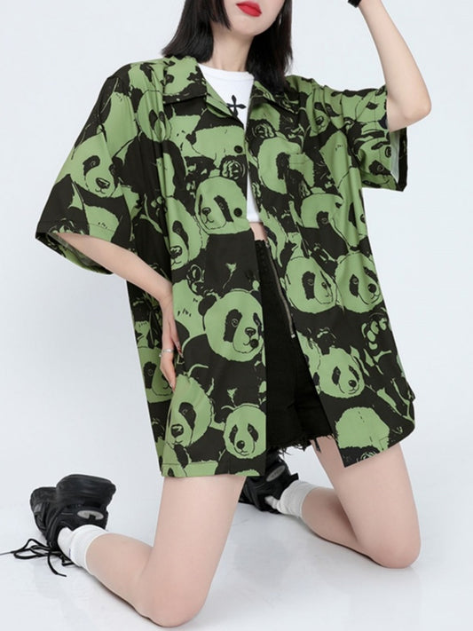 Panda print shirt X2398