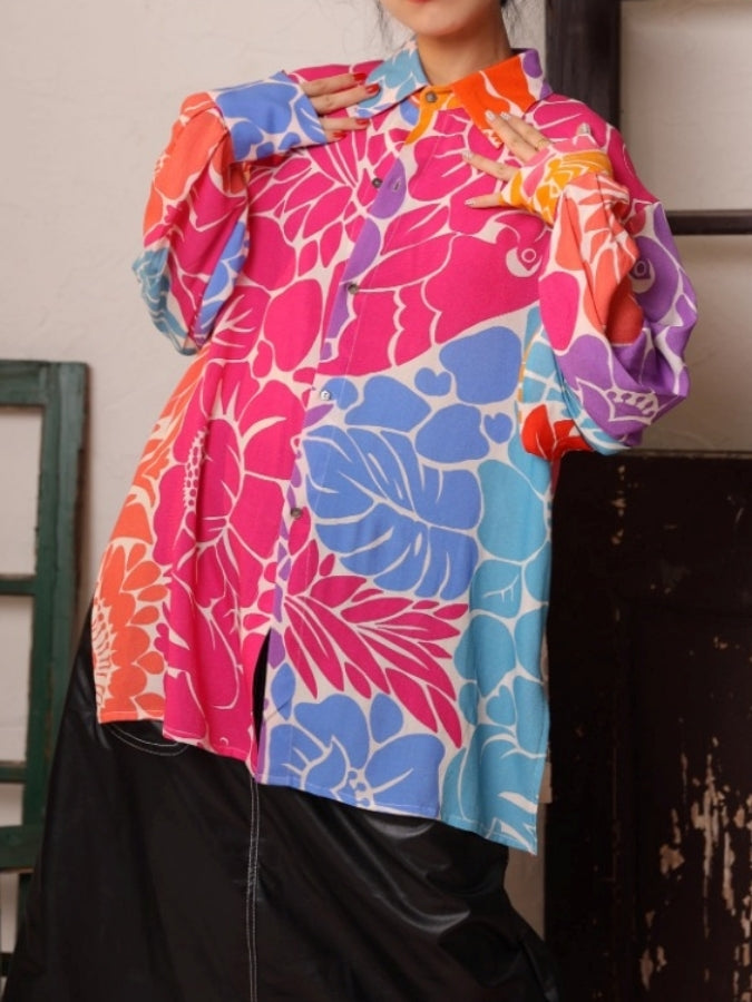 Open back ribbon multicolor shirt X2493