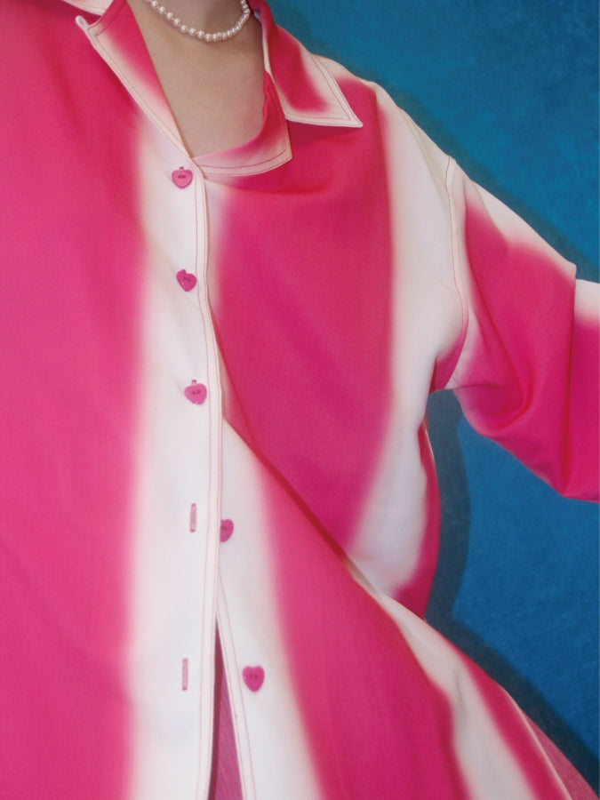 Pink gradation shirt X2471