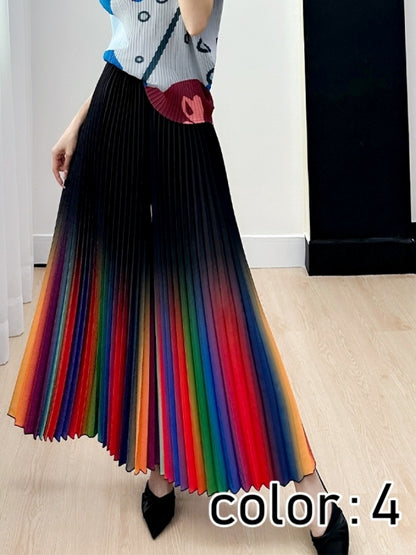 Gradient pleated pants X2328