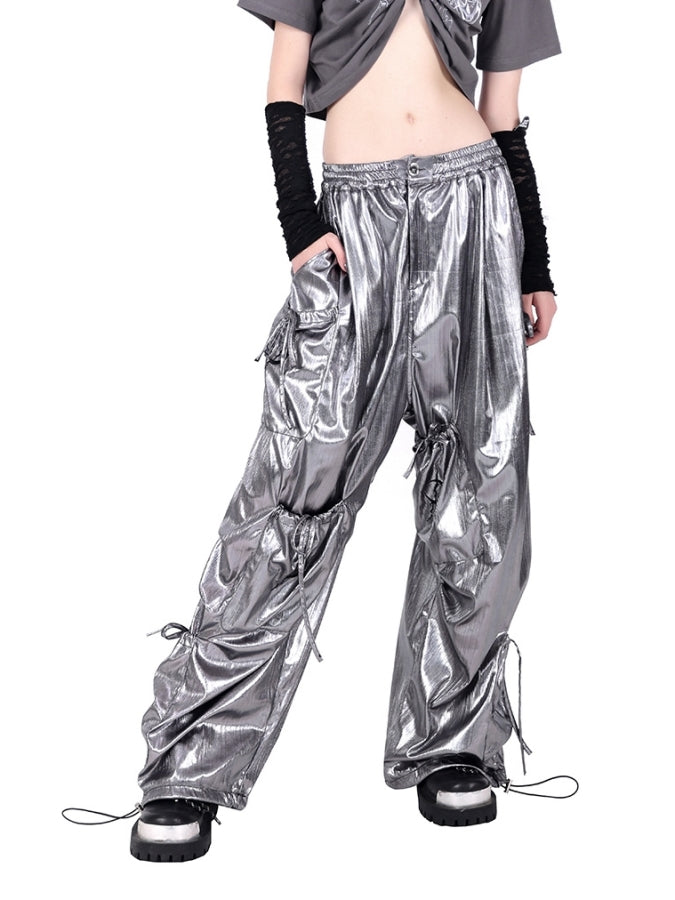 Metallic deals baggy pants