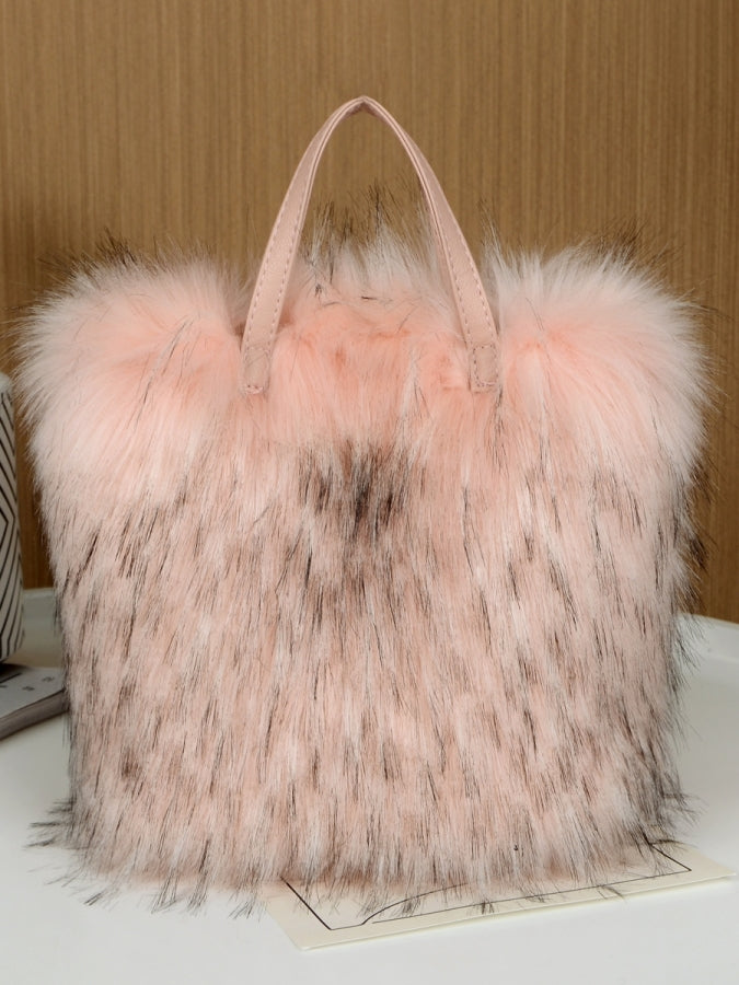 Fur touch cute handbag X2497