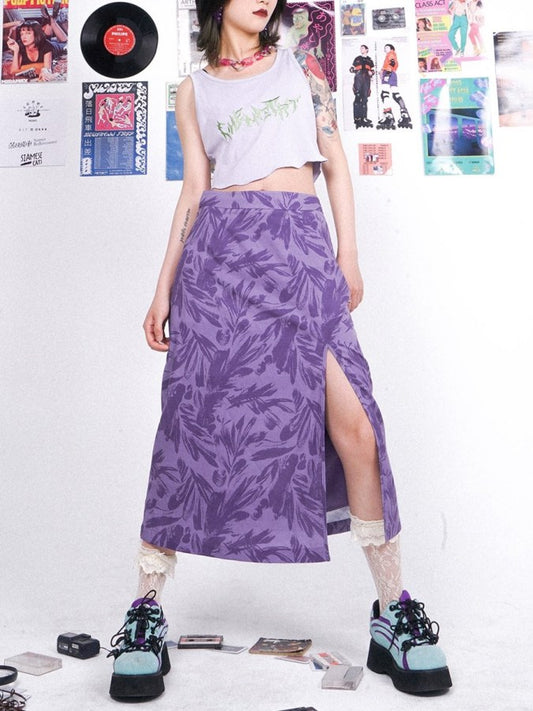 Botanical Deep Slit Skirt　X2177