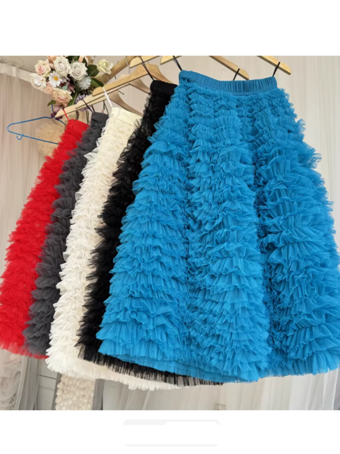 Frill mesh cake skirt X3010