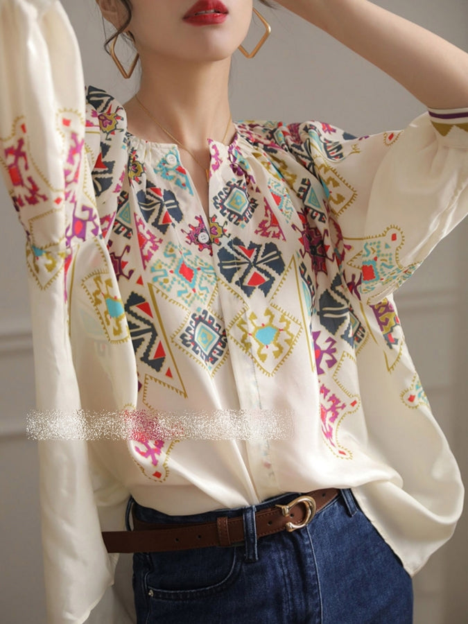 Nostalgic Henley Neck Shirt X2414