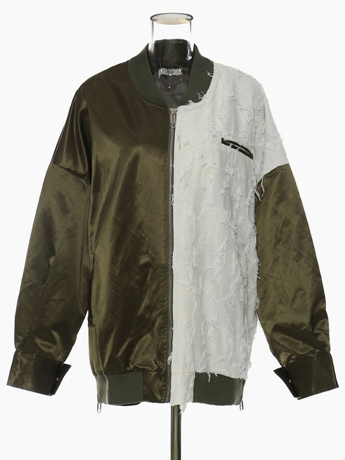 Bicolor blouson jacket X2485