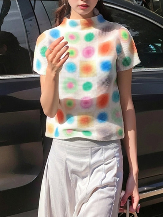 Multicolor dot T-shirt X2413