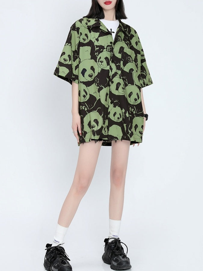 Panda Print Shirt X2398