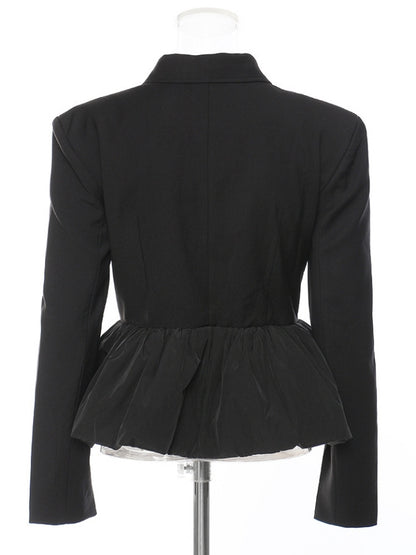 Ruffle hem blazer jacket X2480