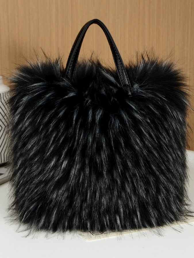 Fur touch cute handbag X2497