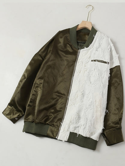 Bicolor blouson jacket　X2485