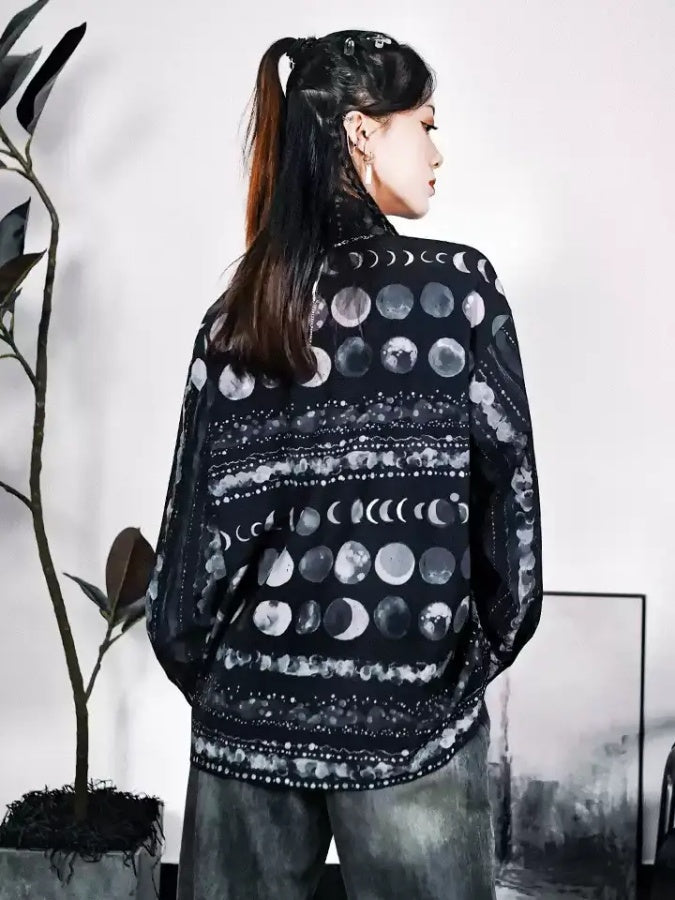 Moon pattern print shirt X2828