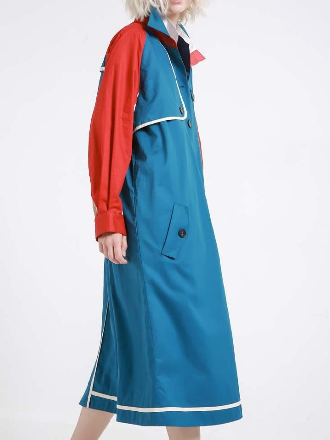 Color block casual coat X2505