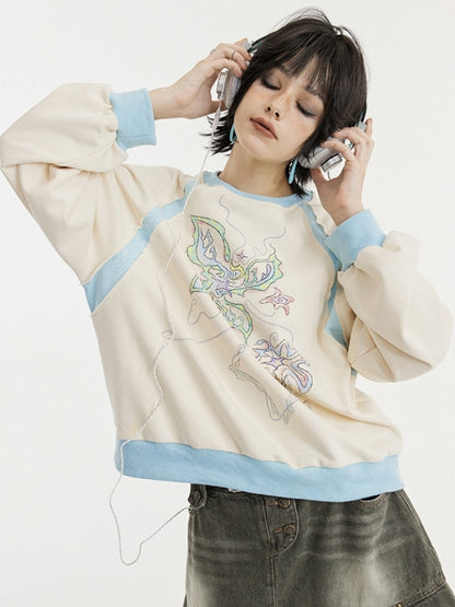 Switching pastel color pullover X2439