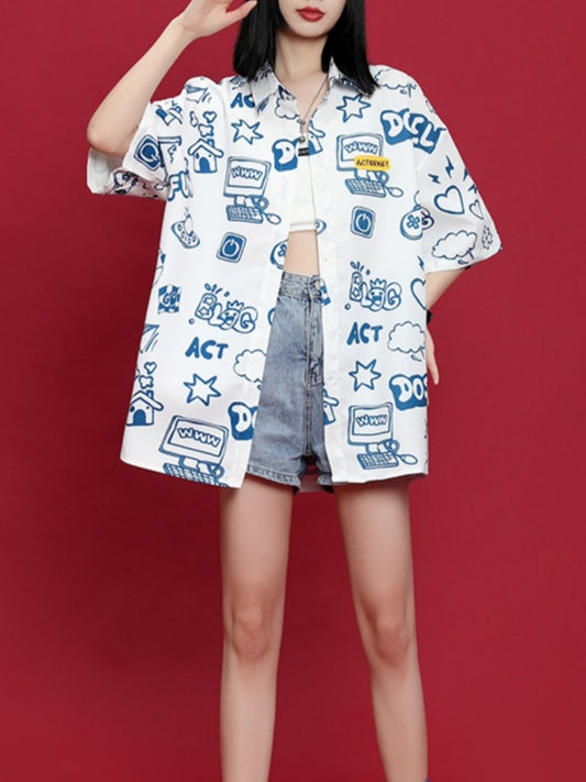 Multi-print summer shirt X2399