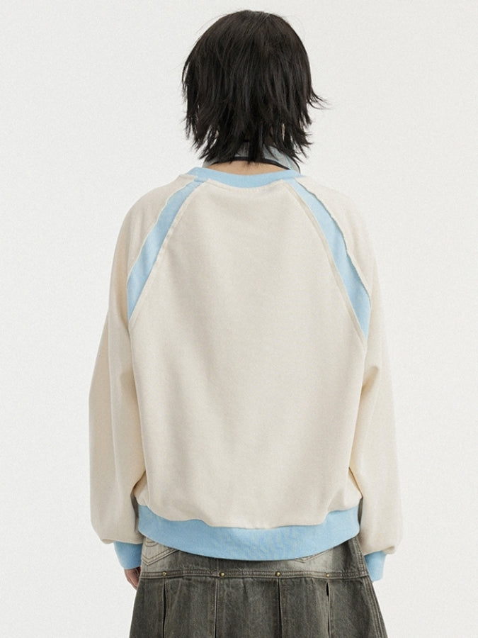 Switching pastel color pullover X2439