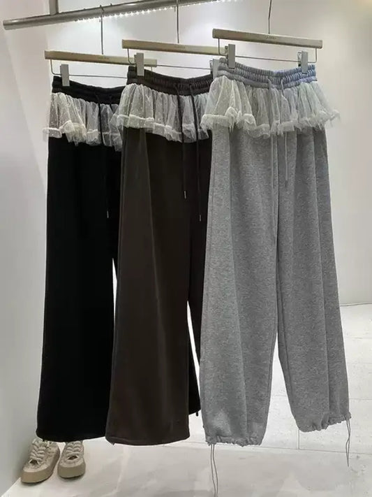 Frill Decoration Sweatpants X2916