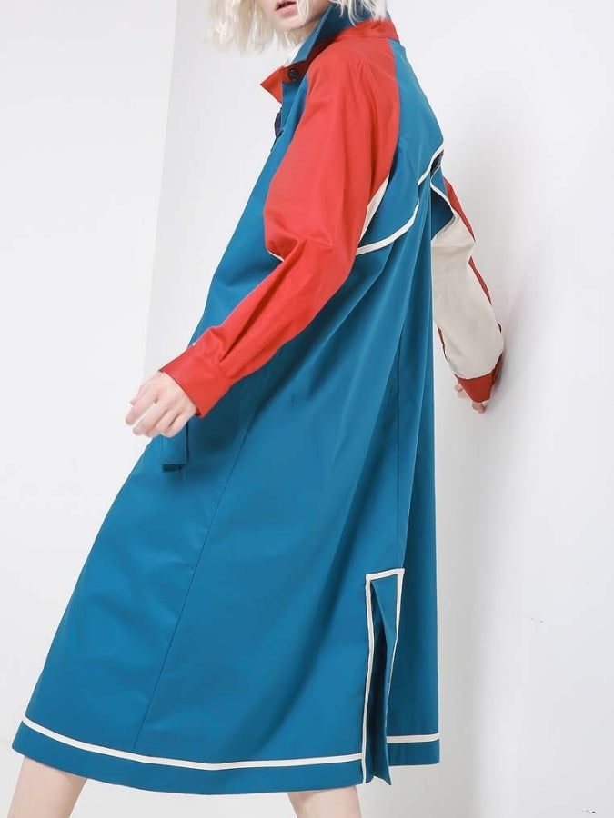 Color block casual coat X2505