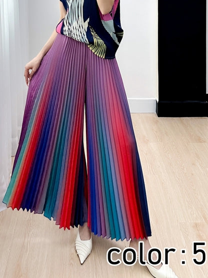 Gradient pleated pants X2328