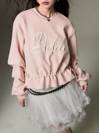 Gathered waist sweatshirt X2452