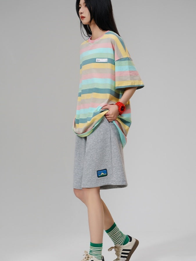 Pastel border T-shirt X2729