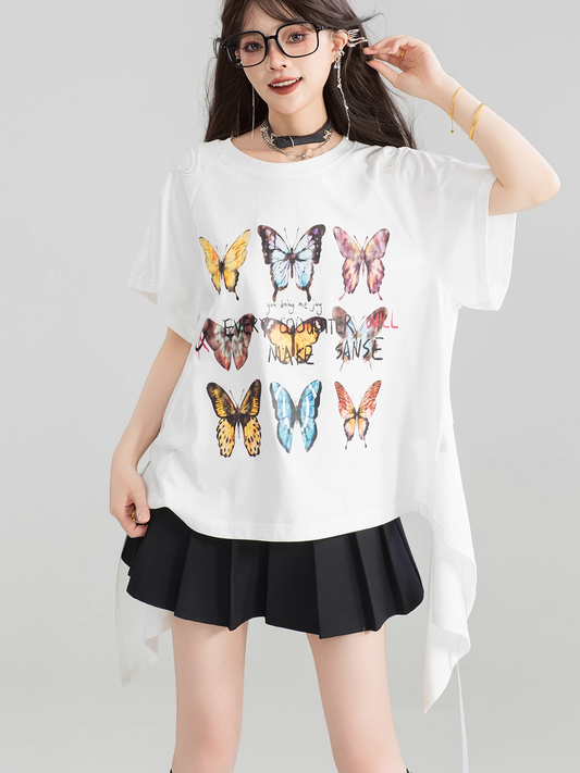 Open Back Design Short Sleeve T-Shirt X3325