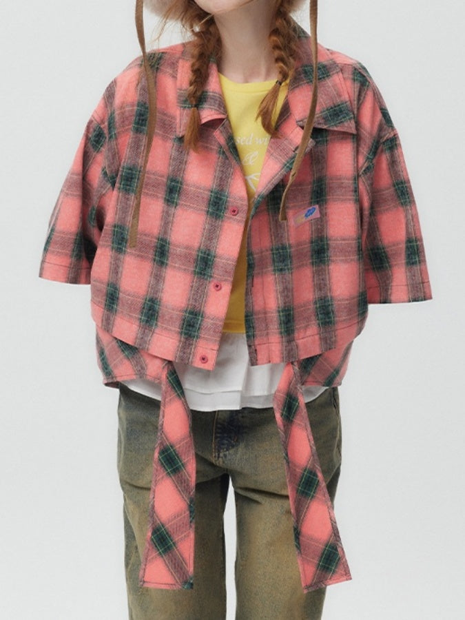 American Check Cropped Shirt X2746