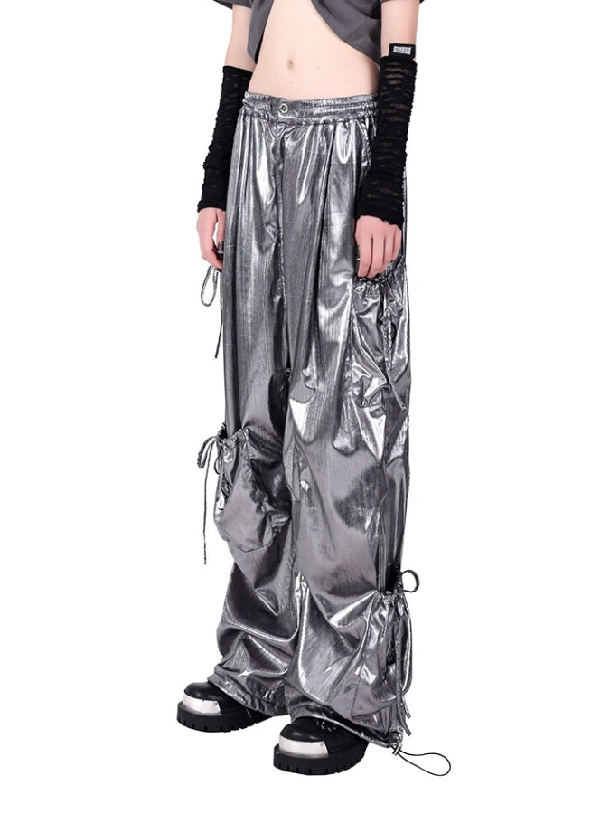 Metallic color Y2K pants X2449