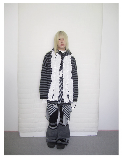 Striped Colorblock Sweat Jacket　X3421