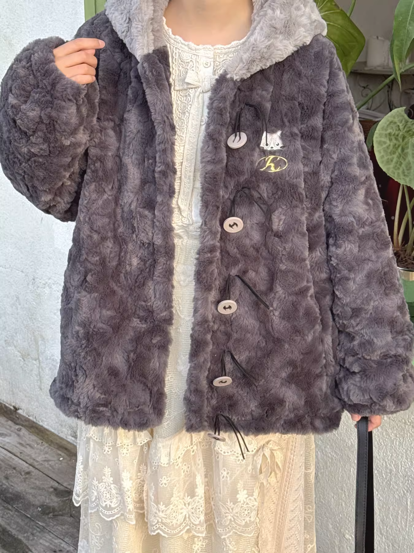 Teddy Bear Ear Plush Jacket　X3503