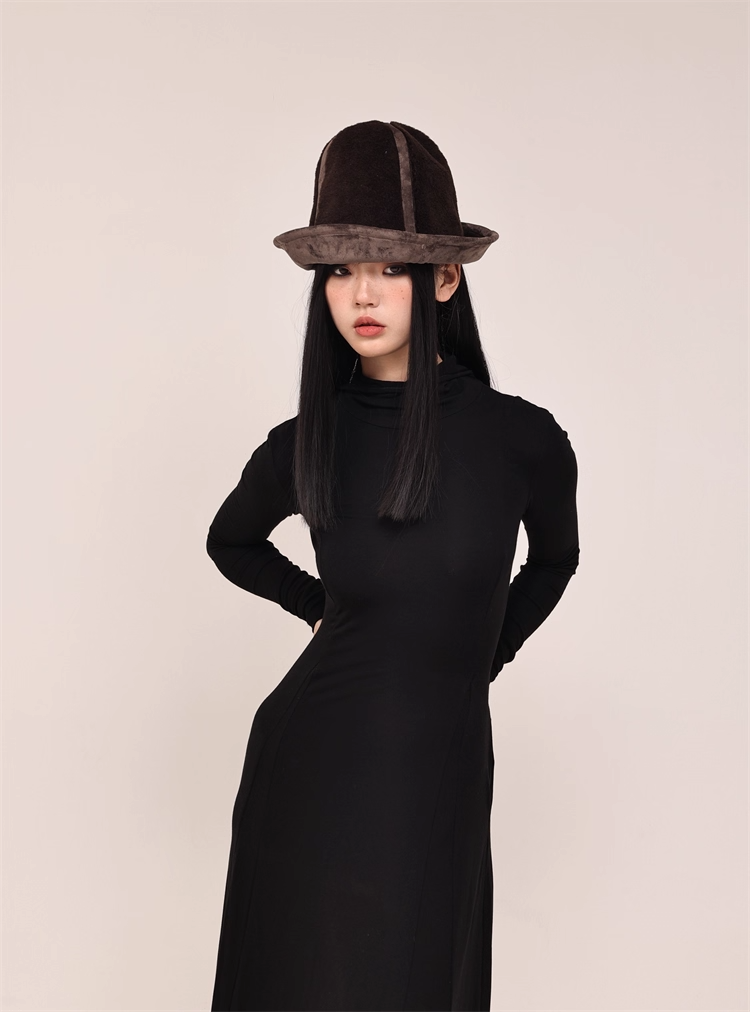 High-Top Wool Blend Bucket Hat　X3435