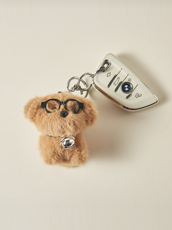 Glasses puppy cute pendant keychain　X3102