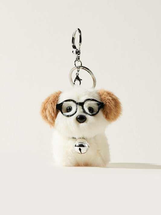 Glasses puppy cute pendant keychain X3102